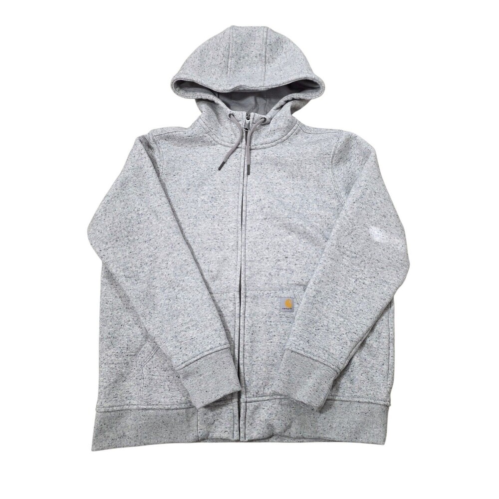 Carhartt Youth Large 12/14 Gray Fleece Zip Up Hoodie Jacket Relaxed Fit